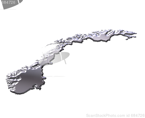 Image of Norway 3D Silver Map