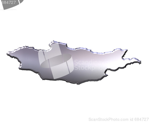 Image of Mongolia 3D Silver Map