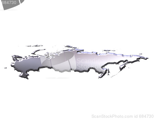 Image of Russia 3D Silver Map