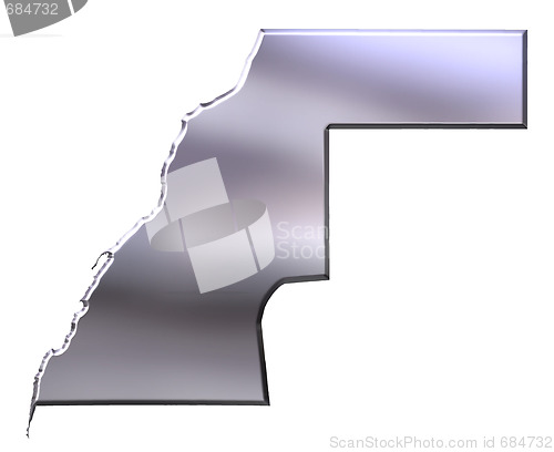 Image of Western Sahara 3D Silver Map