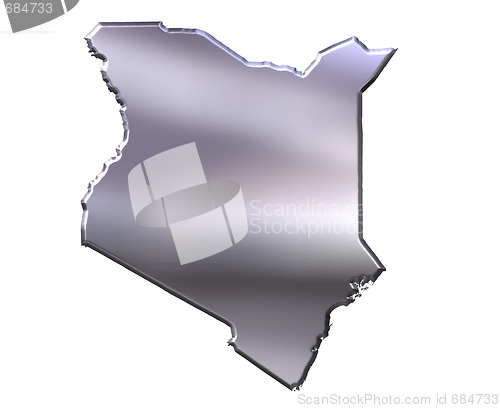 Image of Kenya 3D Silver Map