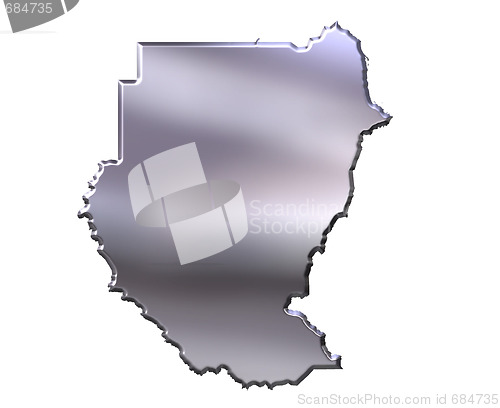 Image of Sudan 3D Silver Map