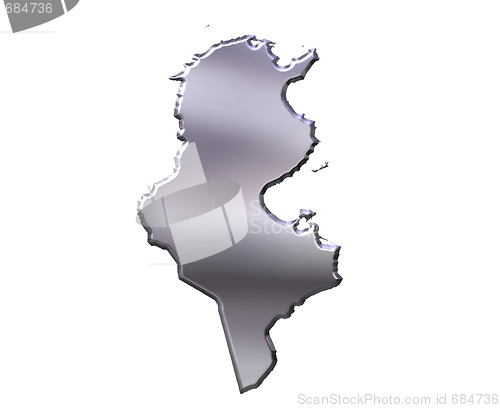 Image of Tunisia 3D Silver Map
