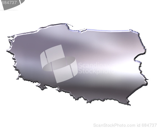 Image of Poland 3D Silver Map