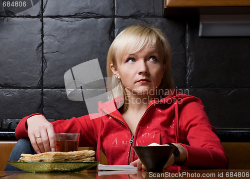 Image of Beautiful thoughtful girl