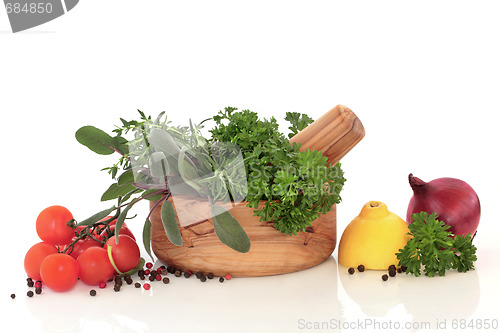 Image of  Herbs and Vegetable Selection