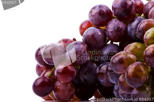 Image of Grapes on white background closeup