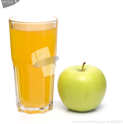 Image of orange juice and green apple