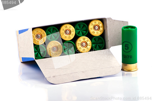 Image of Hunting cartridges for shotgun 12 caliber in a box