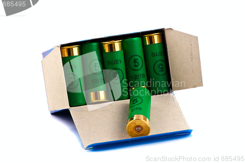 Image of Hunting cartridges for shotgun 12 caliber in a box