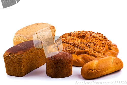 Image of Bread on white background