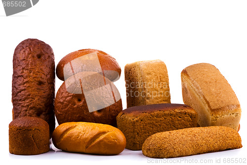 Image of Bread on white background