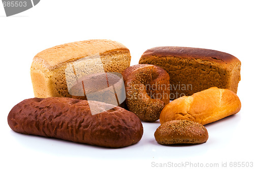 Image of Bread on white background