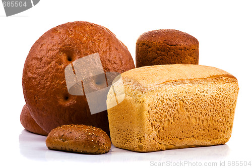 Image of Bread on white background