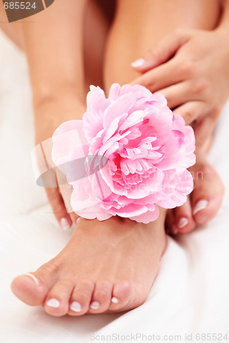 Image of beautiful feet and hands