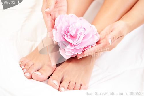 Image of beautiful feet and hands