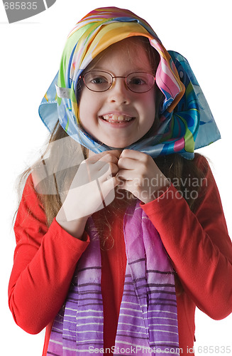 Image of Portrait of little smiling girl