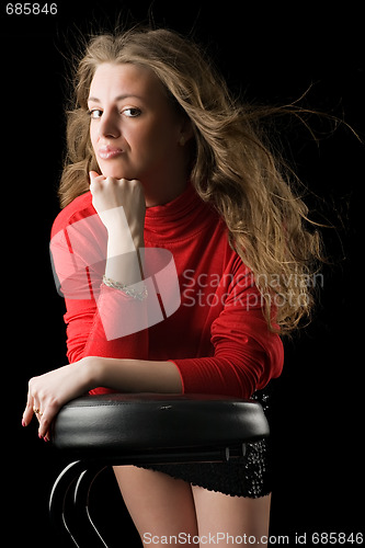 Image of sensual girl on a black background