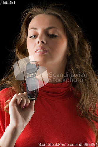 Image of Portrait of the beautiful girl with sunglasses