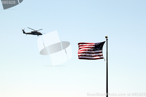 Image of usa flag helicopter