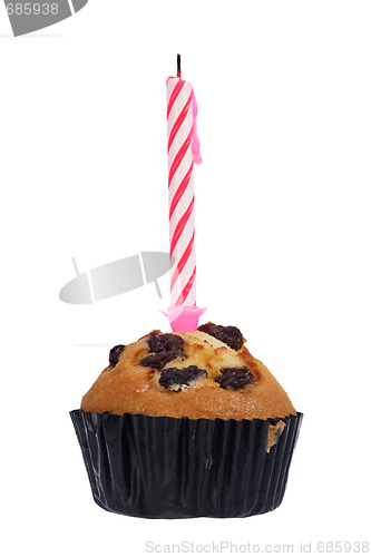 Image of Raisin muffin with candle