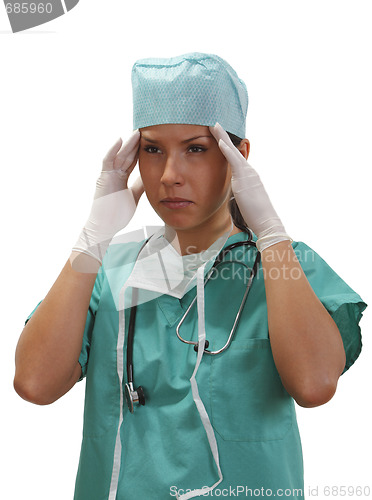 Image of Tired female doctor