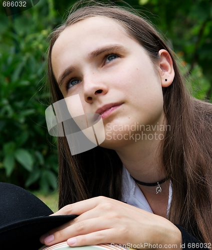 Image of Girl looking up