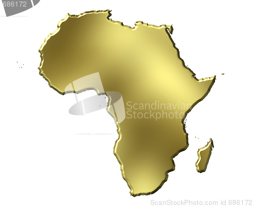 Image of Africa 3d Golden Map