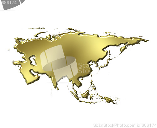 Image of Asia 3d Golden Map