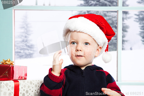 Image of Boy with christmas gift