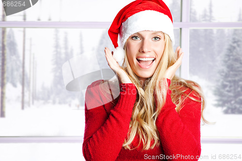 Image of Christmas santa girl