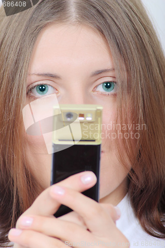 Image of The nice girl with a mobile phone