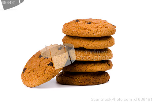 Image of stack of oatmeal chocolate chip cookies