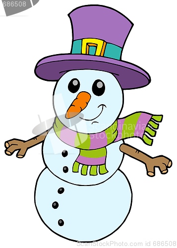 Image of Cute cartoon snowman