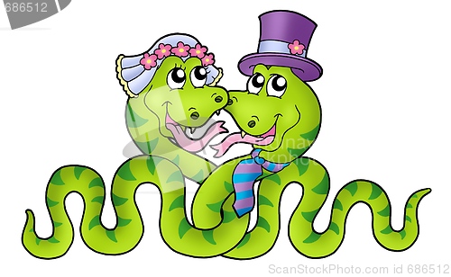 Image of Wedding with cute snakes