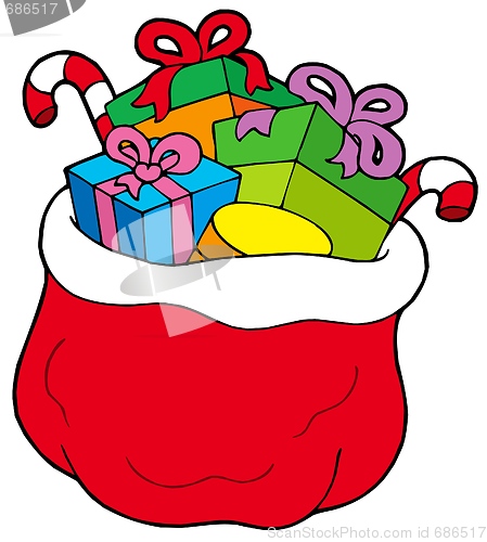 Image of Christmas bag with gifts