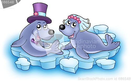 Image of Wedding image with cute seals