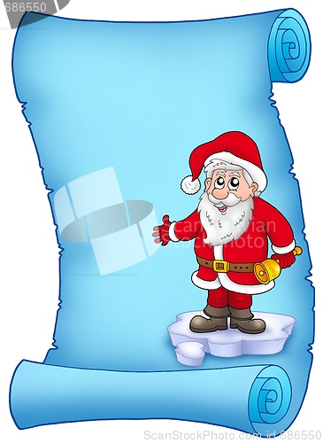 Image of Blue parchment with Santa Claus 1