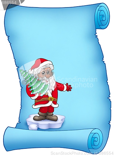 Image of Blue parchment with Santa Claus 4