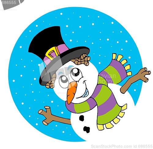 Image of Lurking cartoon snowman