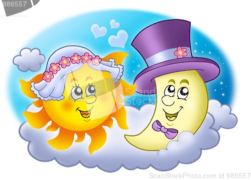 Image of Wedding image with Sun and Moon