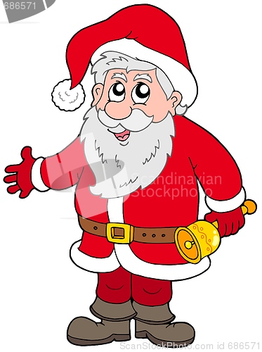 Image of Cute Santa Claus with bell