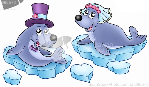 Image of Wedding with cute seals