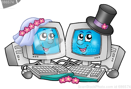 Image of Cute wedding computers