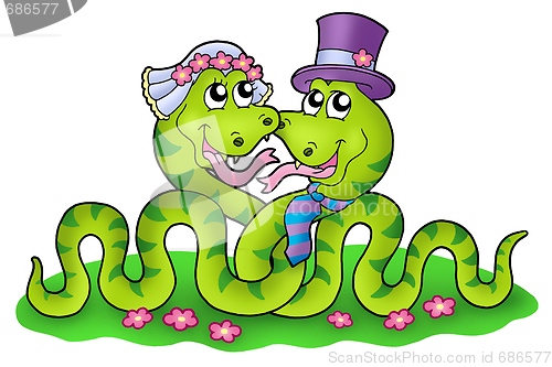 Image of Wedding image with cute snakes