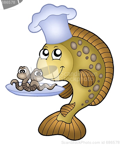 Image of Carp chef with earthworms