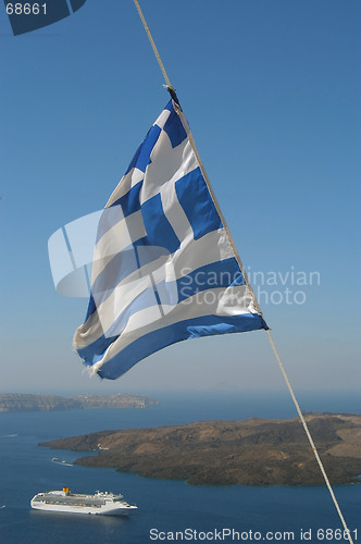 Image of Boat and flag