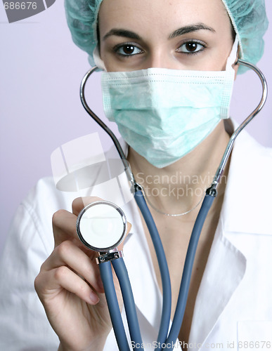 Image of Young doctor with stethoscope.