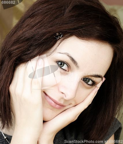 Image of Woman with green eyes