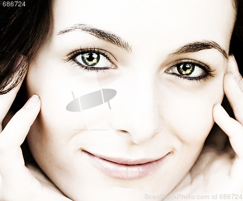 Image of Woman with green eyes